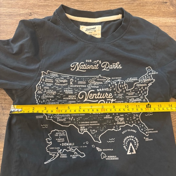 The Landmark Project National Parks Map Graphic T-Shirt Navy Blue Women’s XS - Picture 4 of 5